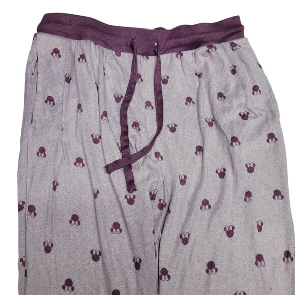 Disney Minnie Mouse Pajama Pants Womens Medium Purple Soft Drawstring Lounge - Picture 3 of 8